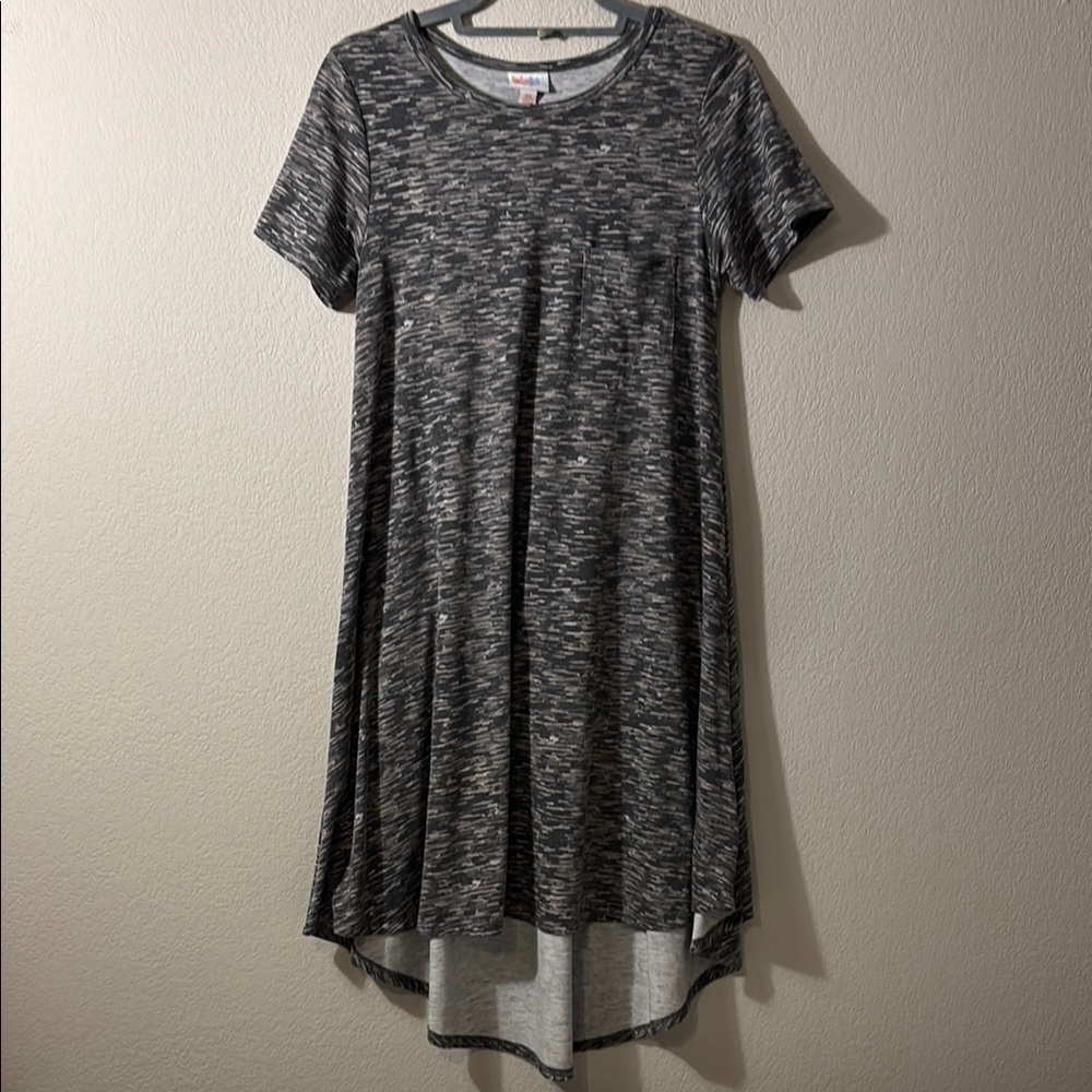 LuLaRoe Carly Gray High-Low T-Shirt Dress